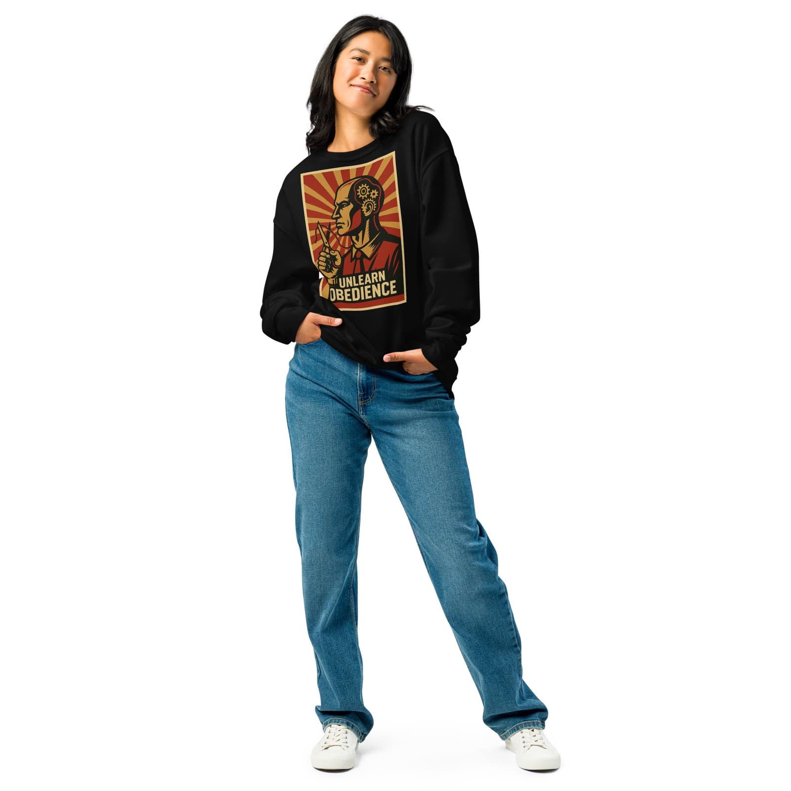 Crew neck sweatshirt Unlearn Obedience - الصورة 2