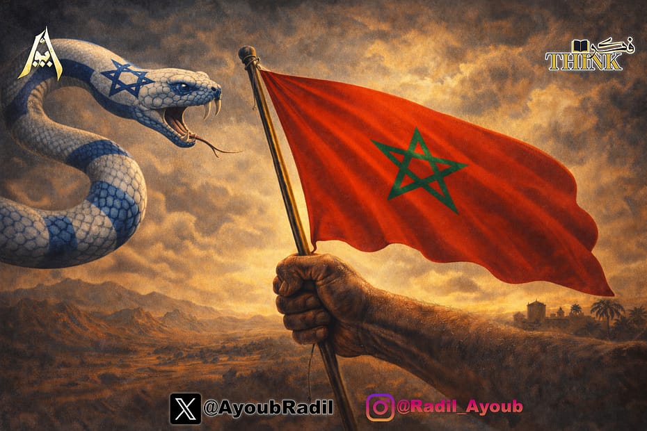 لوحة تعبيرية تعكس السيادة المغربية في مواجهة التبعية الأيديولوجية.